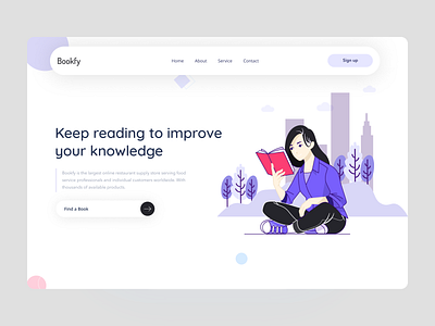 Book Reading Header Concept! 2k20 agency book bookreading branding concept creative header header design header exploration header illustration kshuvon typography ui ui design ux ux design visual design web website