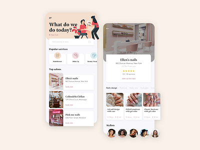 Beauty Booking - mobile app app beauty booking design hairdresser makeup mobile nails salon services ui ux