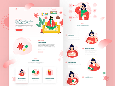 Corona Virus (Covid-19) Landing Page analytic awareness corona render corona update coronarender coronavirus figmadesign free download free ui kit free vector freebie healthcare homepage landing page ui design uiux ux design virus website website design