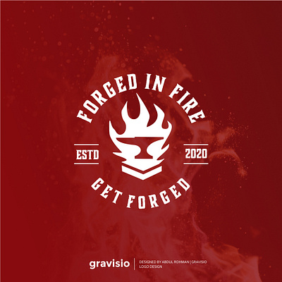 Powerfull Apparel Logo for Forged In Fire 99designed apparel apparel logo ardifa brand agency brand design brand identity branding branding design classic logo emblem logo fire logo forge gravisio logo logo design logos powerfull logo sport logo vintage logo