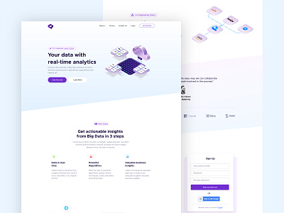 Qubly - XD Freebie analytics clear customer data dashboard data database free download freebie homepage landing page platform simple uidesign uiux website design xd design