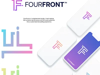 FourFront gradient logo logo design logodesign modern startup technology