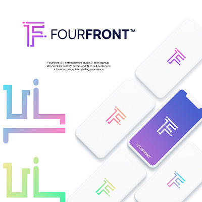 FourFront gradient logo logo design logodesign modern startup technology
