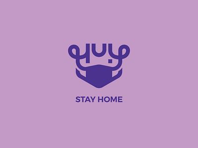 STAY HOME! Please branding coronavirus covid19 design huy logo stayhome vector