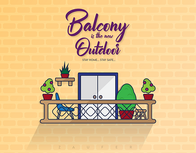 Balcony is the new outdoor! adobe illustrator app coronavirus covid19 creative design design flat illustraion illustration illustrator lockdown stay at home stay safe stayhome ux vector vector art