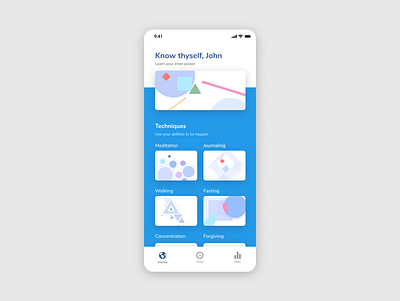 Abstract app - Main screen ios mindfulness mobile ui wellness