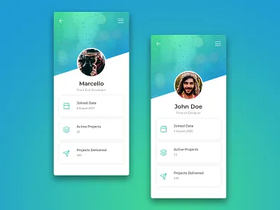 User Profile UI/UX Mobile App apps cards clean creative dailyui design figma figmadesign interface list minimalist mobile mockup profile prototype responsive ui user ux web