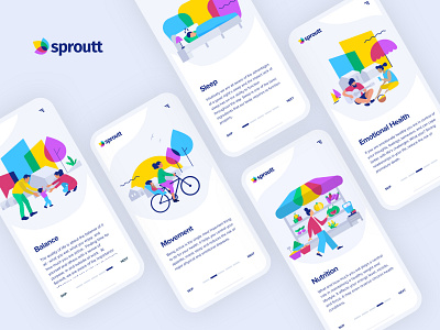 sproutt onboarding app brandidentity branding illustration insurance insurtech israel logo mobile product design tel aviv ui ux vector art