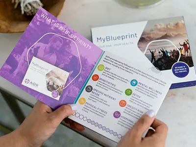 AOR MyBlueprint DNA Kit brand identity branding dietary supplements dna dna testing kit logo nutraceutical package package design packaging vitamin vitamins