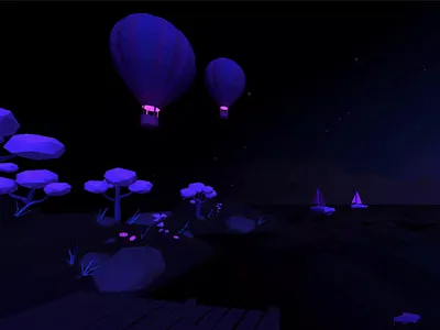 XR World 3d 60fps aframe animation blender environment fish hot air ballon lighthouse low poly ocean particles plants trees virtual reality virtualreality vr webvr webxr xr