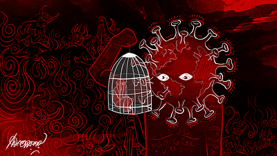 Coronavirus art coronavirus covid19 creative design graphic design illustration photoshop saikat sarkar illustration saikatsarkar16