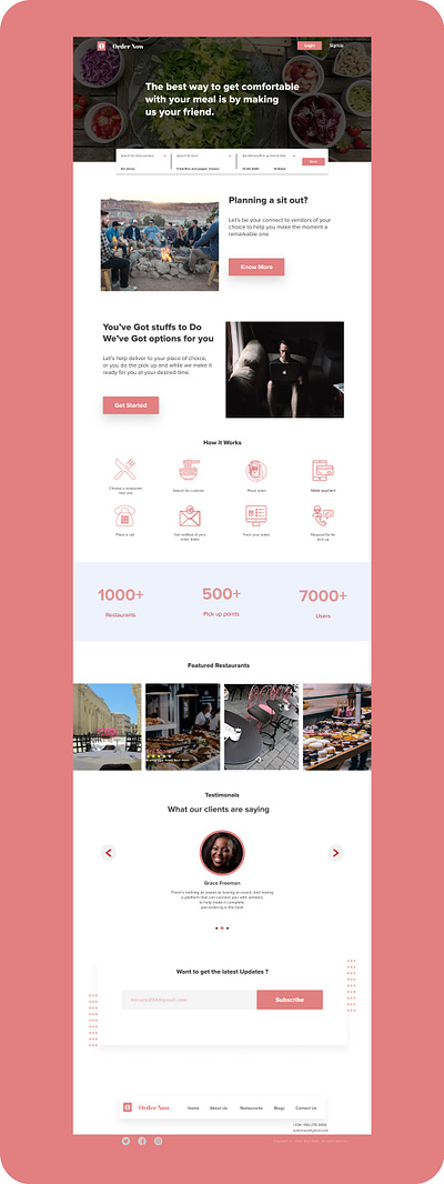 Order Now landingpage ui web