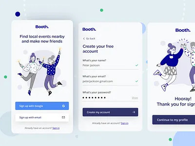 Event App Sign Up app design application clean ui daily 100 challenge dailyshot dailyui dailyui 001 dailyuichallenge illustraion minimal mobile app design mobile ui shots sketchapp ui ui ux user experience user interface user interface design