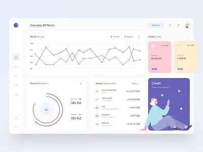 Finance Interface Dashboard cards concept design finance graphic illustration inspiration interface statistic ui ux vector