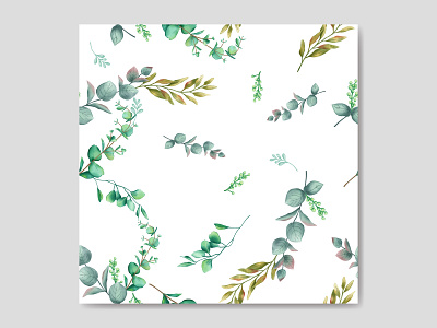 Watercolor seamless pattern with leaves background beauty bouquet card eucalyptus fabric floral flower frame illustration invitation leaf leaves pattern print seamless wallpaper watercolor wedding wreath