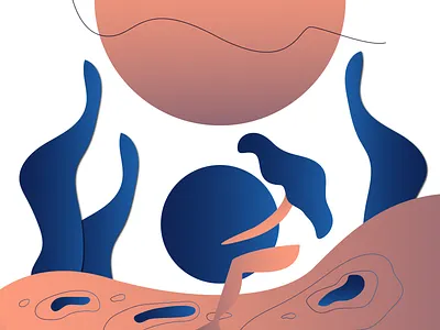 Take care girl gradient health illustration minimal poster shadow water