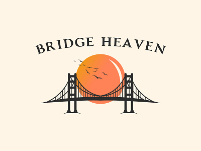 Bridge Heaven Vintage Logo Design brand branding bridge logo clean design graphic design identity illustration illustrator logo retro retro design retro logo symbol vintage vintage badge vintage design vintage logo