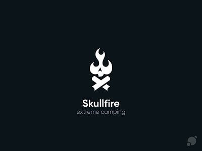 skullfire black and white blackorbitart branding campfire creative fire graphics design illustration logo skull vector graphics лого логотип