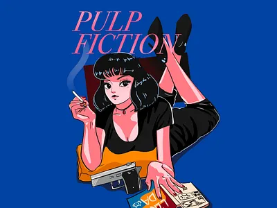 Pulp Fiction book design girl illustration movie people vector 插画