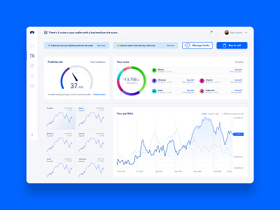 Crypto Currency App - Portfolio app charts clean crypto crypto wallet cryptocurrency data visualisation finance fintech graphs interface modern portfolio product design shares stocks ui ux web design website