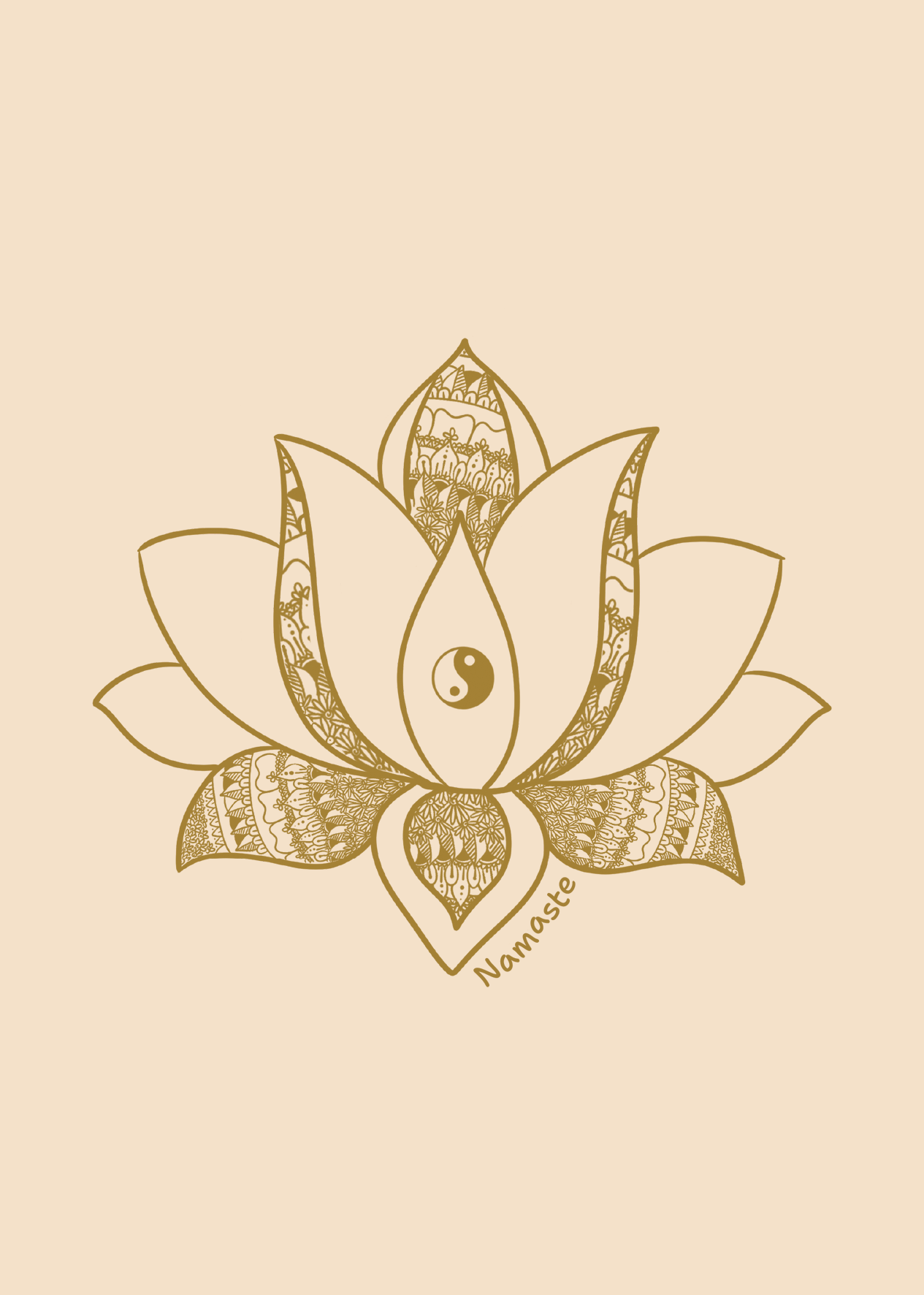 Lotus ying yang print illustrator lotus prints for clothing procreate spiritual design ying yang