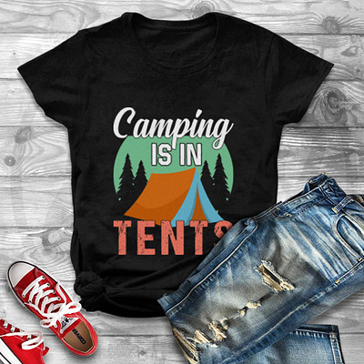 Camping T-shirt Design branding camping t shirt design costom design creative design graphic design illustration logo typography t shirt ui ux vector