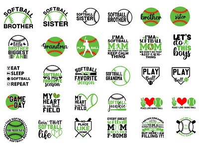 Softball SVG Bundle designs softball svg files