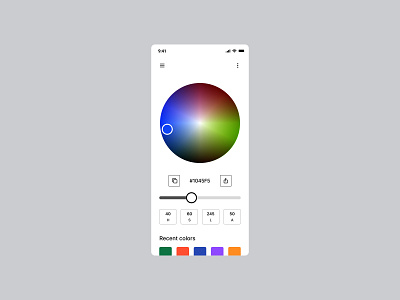 A color wheel UI screen app design figma graphic design ui ux