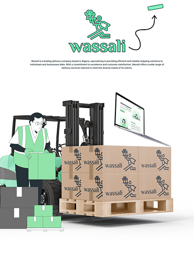 landing page For WASSILI delivery company Figma - presentation caractar company delivery figma green home page landing page mobile store storytell