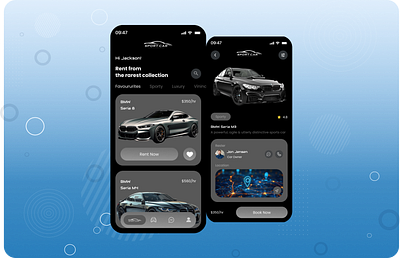 Luxury Car Rental App UI Design app design design figma interaction design ui ui ux design user interface design ux website mobile design website design