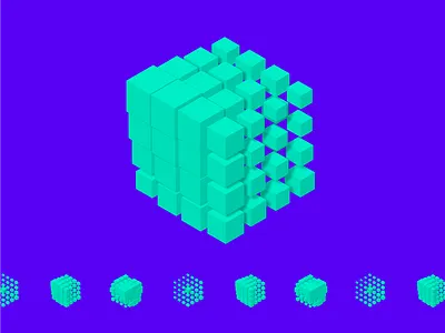 HUSL - 3D animation 3d animation branding cubes motion graphics purple spline teal website