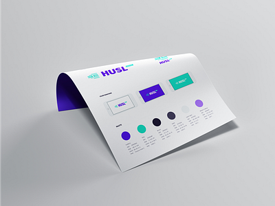 HUSL - branding brand guide branding clean logo modern purple style guide teal website