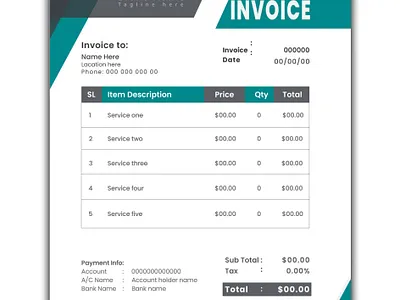 Invoice Design ad bill branding business corporate deal design graphic design invoice invoice design paid tax