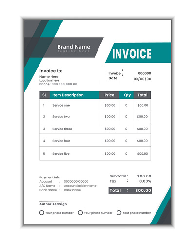 Invoice Design ad bill branding business corporate deal design graphic design invoice invoice design paid tax