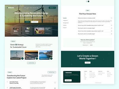 GreenGrid Website Landing Page UI Design design green energy green solution home page ui landing page ui product design renewable energy renewable service sustainable ui ui design uiux uiux design ux research visual design website design website ui