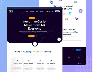 AI-Powered SaaS Landing Page UI Design app design design figma interaction design ui ui ux design user interface design website mobile design website design