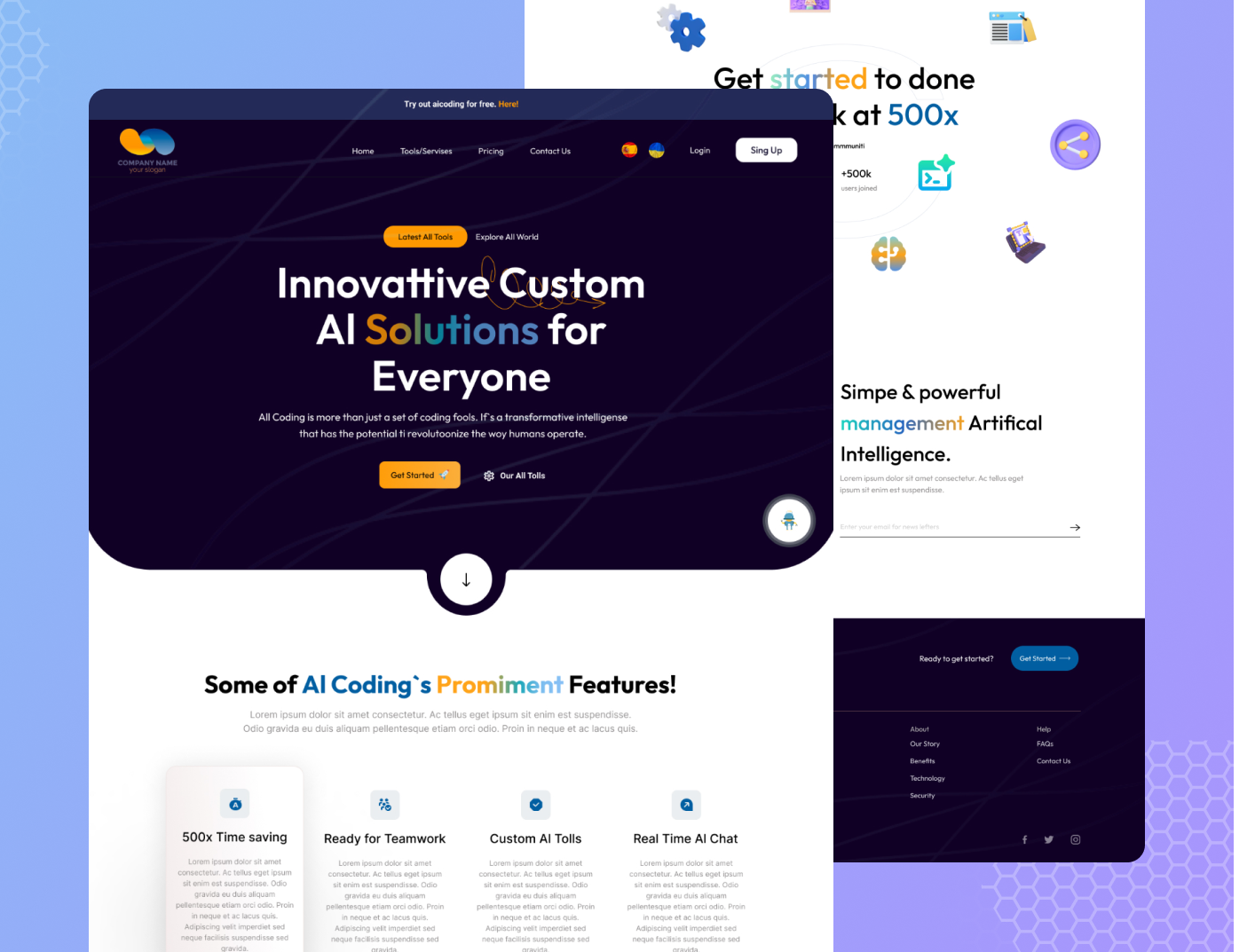 Example of High Tech UI/UX For Ai & Saas