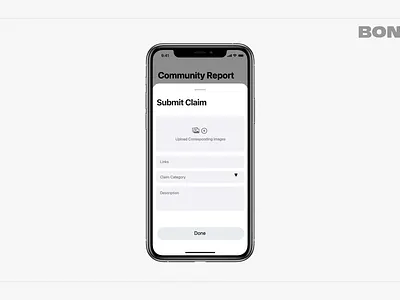 Community Report - Submit Claim Screen bont design mobile mobile design product design ui ux