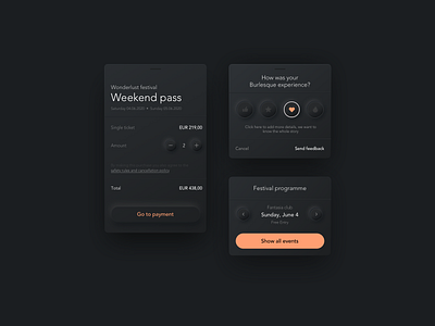 Neumorphic controls cards concept dark dark theme ui design minimal neumorphic neumorphism ui ux