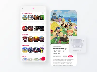 Mobile App Concept — Video Game Collection Tracker app application collection design interface ui user expirience user interface ux video games