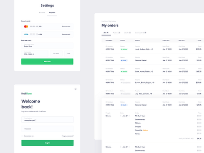 FruitTune - Fruit delivery service add card checkout clean delivery design fruit interface list minimal new order personal profile ui ux web webdesign