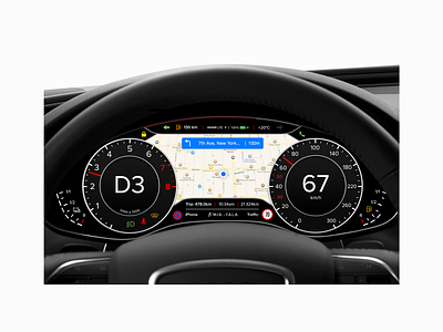 Car Dashboard concept (2014) 2014 archive audi car car dashboard concept dashboard design dribbble gauge idea intereface random tesla ui