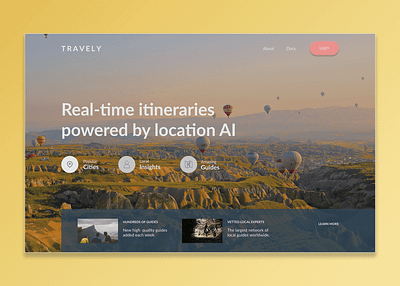 Travely Landing-page figmadesign gradient landing page design photoshop spacing travel trial typogaphy