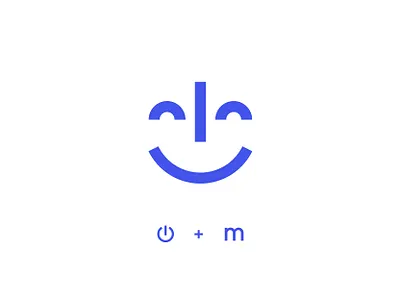 Logo Mark Visual Story - Magnusmode application logo branding design face happy logo on button