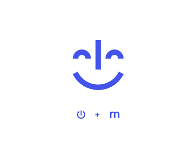 Logo Mark Visual Story - Magnusmode application logo branding design face happy logo on button