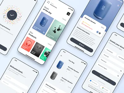 E Commerce UI Kit app app design cart commerce create account dashboad description design ecommerce ecommerce app electronic experience product sign in ui ux