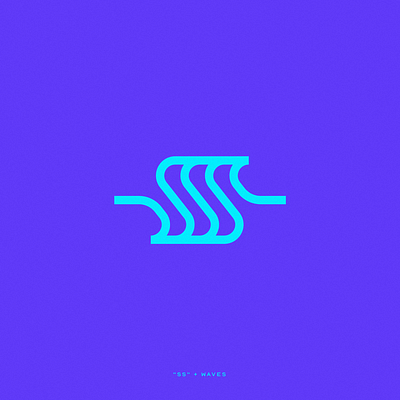 ss + waves badge blue brand geometric monogram ocean s sea ss wave