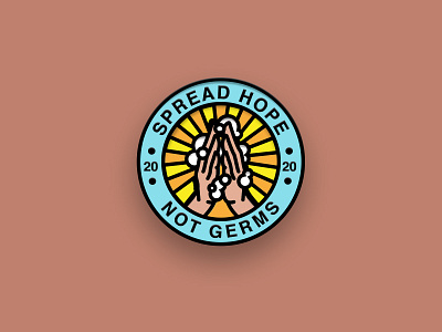 Spread Hope Not Germs Pin 2020 enamel pin illustration simple vector