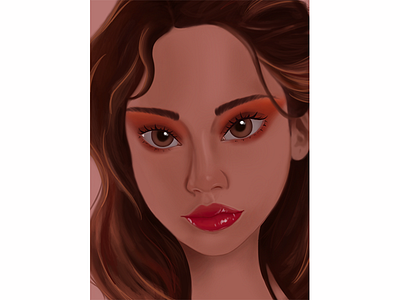 A girl with red lips character character design design digital digital painting digitalart drawing girl illustration painting procreate procreate app red