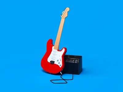 LowPolyGuitar 3dart 3dartist 3dmodelling design lowpoly3d lowpolyart